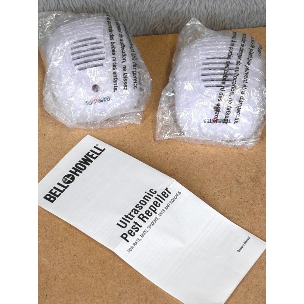 Bell Howell Ultrasonic Pest Repeller 2 White Plug-In Rodent Insect Control